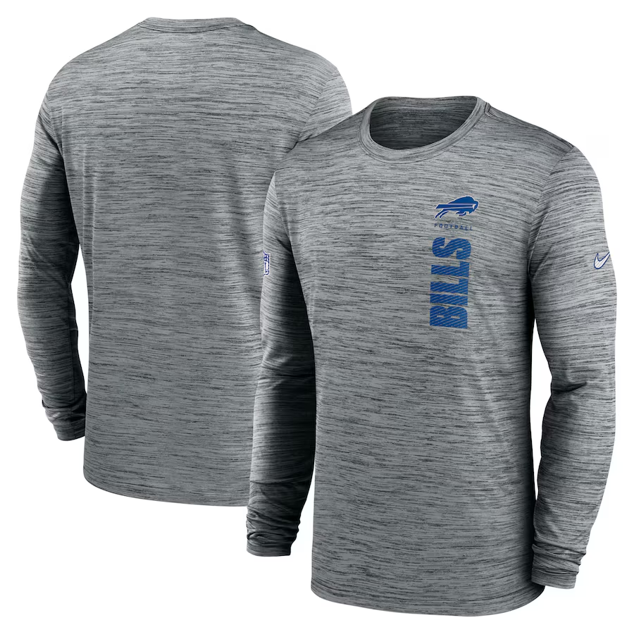Men Buffalo Bills grey 2024 Nike NFL long sleeve t shirts->nfl t-shirts->Sports Accessory